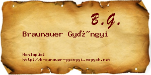 Braunauer Gyöngyi névjegykártya